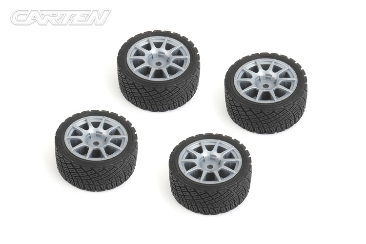 NBA371 M-Rally Tires+Wheels 10 Spoke Gray +1mm (4PCS)
