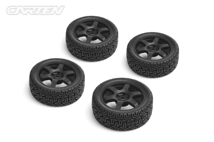 NHA485 1/10 Rally Tires 6 spoke Wheel-Black /ET-0mm(4PCS)