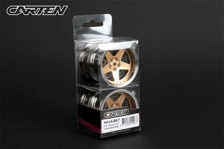 NHA567 OFFSET CHANGEABLE WHEEL SET(5 SPOKE/GOLD/CHROME)